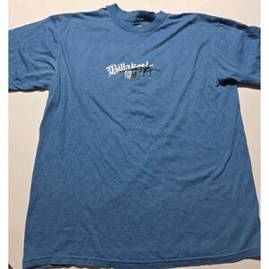 Vintage Y2K Billabong T-shirt L center logo double sided Embroidered Blue
